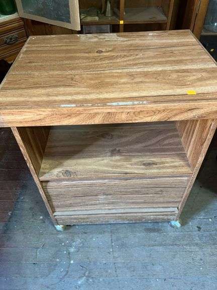 Wooden Rolling Storage Cart