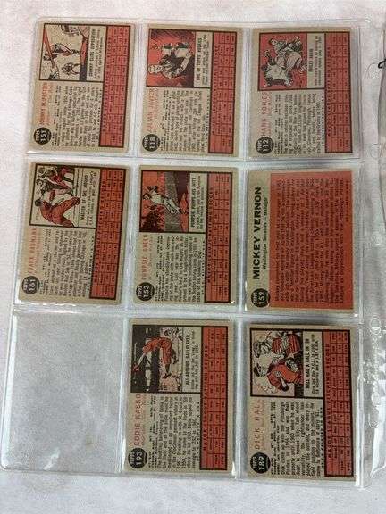 1962 Topps BB 26 Card Lot With 8 Green Tints- Nice - EX-NM