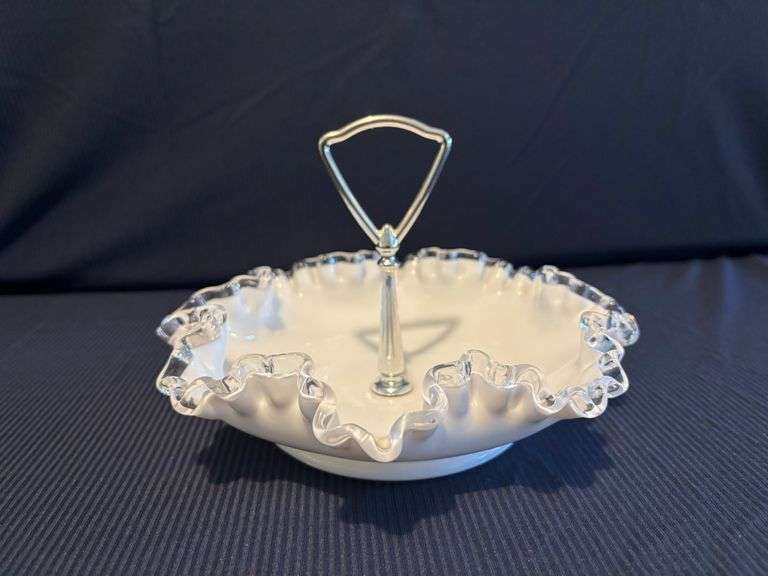 Fenton Silver Crest Handled Bon Bon