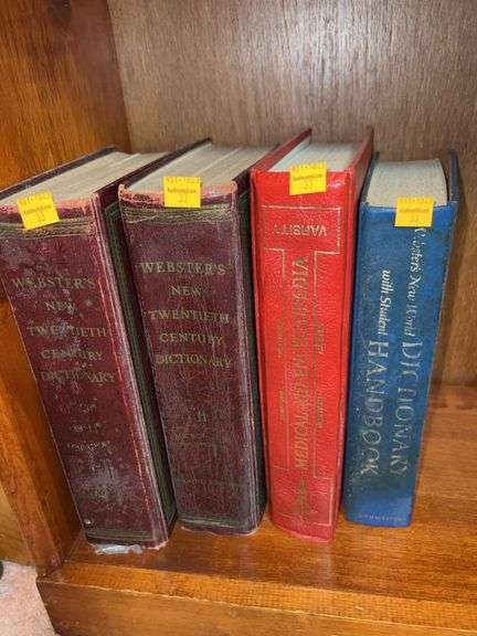 Assortment of Vintage Dictionaries and Encyclopedias