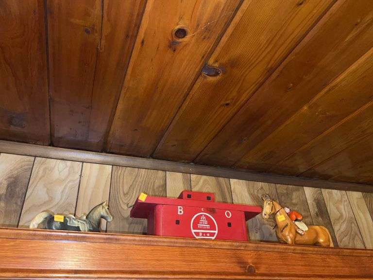 Plastic Horses and Wooden Train Car
