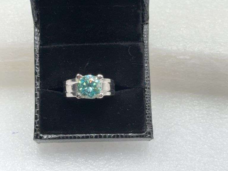 Unisex Blue Diamond 925 Size 9 1/4