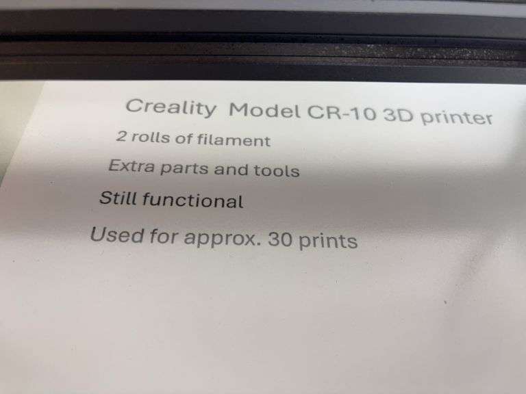 Creality Model CR-10 3D printer - see description and photos