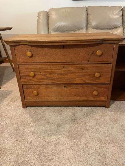 Wooden chest of drawers and other shelf