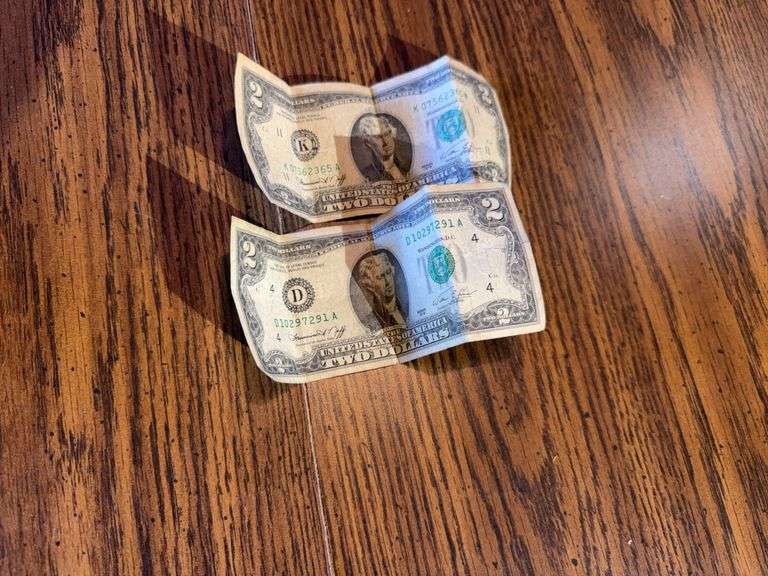 (2) Two Dollar Bills