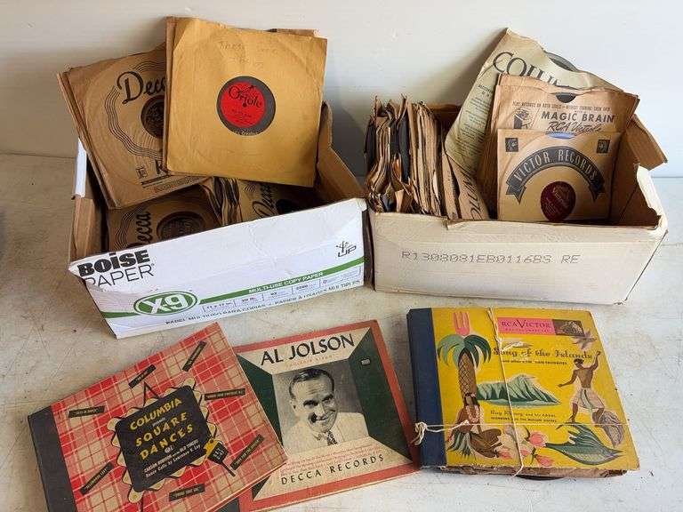 (2) boxes of Victrola records - see photos