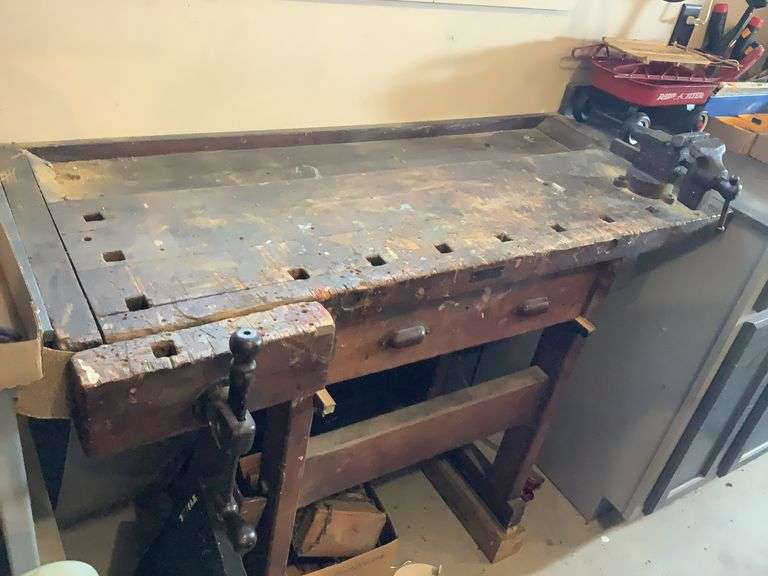 Wood workers work bench w/ Lancaster vise