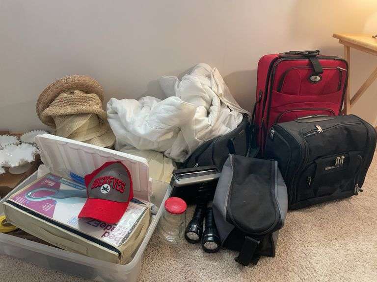 Straw hats, suitcases, blankets, flashlights, and more