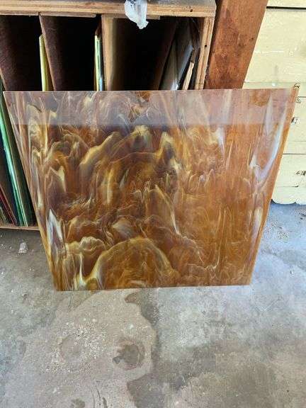Large amount of stained glass pieces - large pieces are 24x26