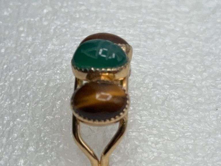 Sterling 3 Stone Ring with Adjustable Band