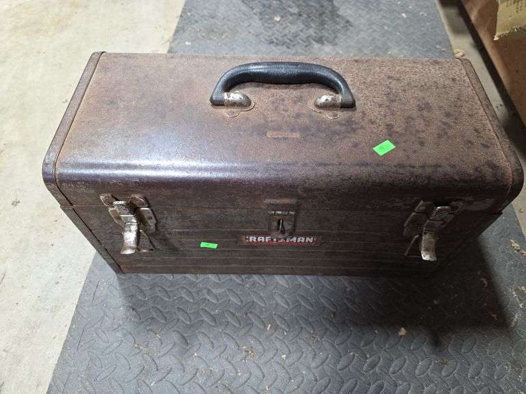 Older Craftsman toolbox with contents