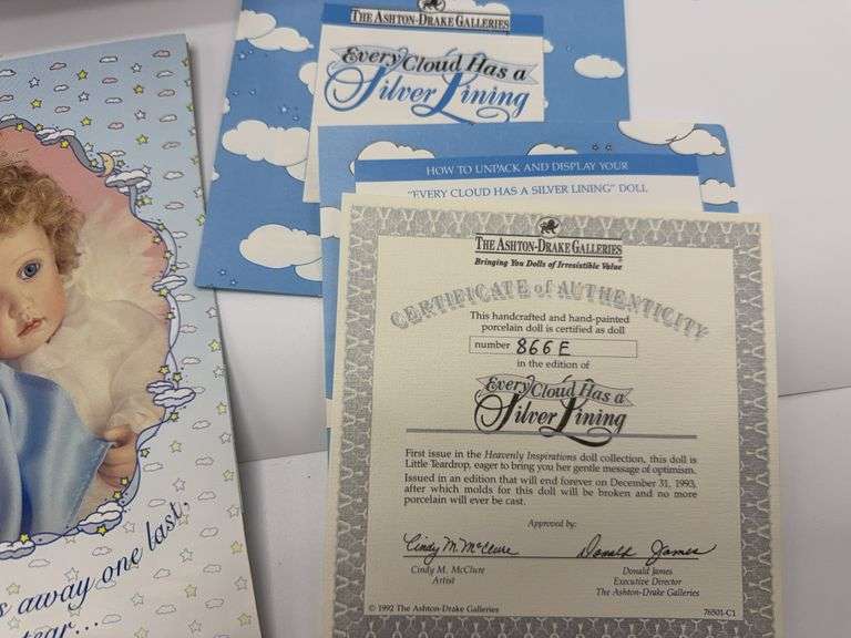 Ashton Drake “Every Cloud Has A Silver Lining” with Box & COA
