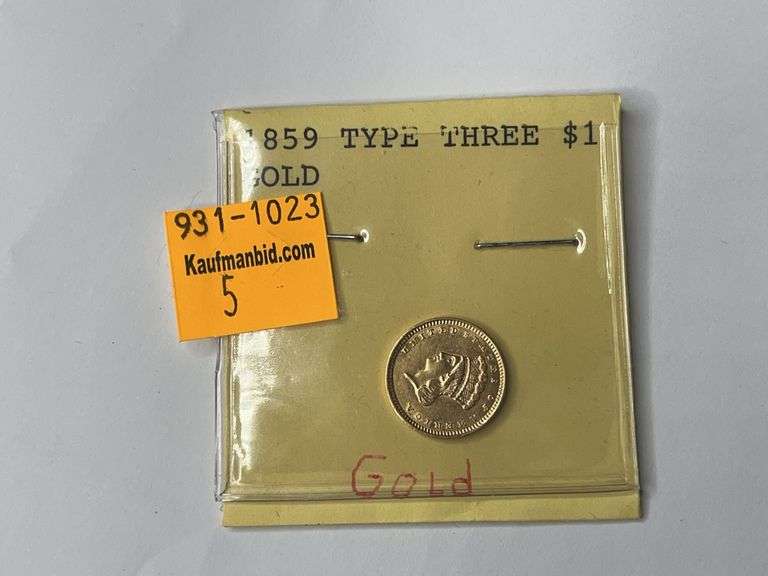 1859 $1 Liberty Head Gold Piece