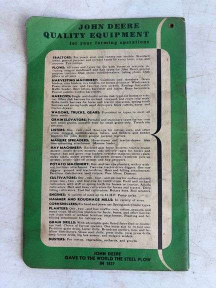 (5) Vintage John Deere operator's manuals