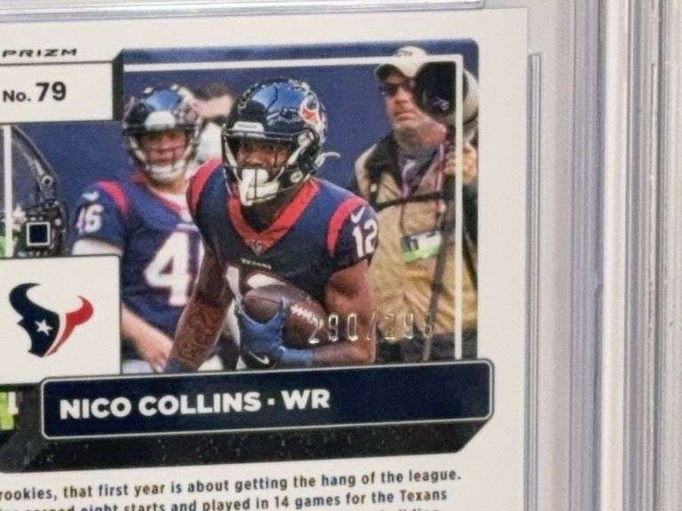 2022 Donruss Optic Nico Collins Aqua (CGC 10), 2022 Select Amon Ra St. Brown Prizm Light Blue (BGS 8