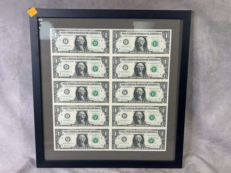 2017 $1 Green Seal Federal Reserve Note Uncut Sheet