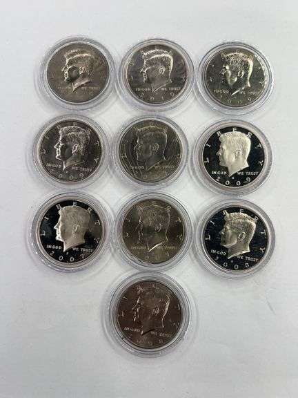 (10) Kennedy Half Dollars (2007-2010)
