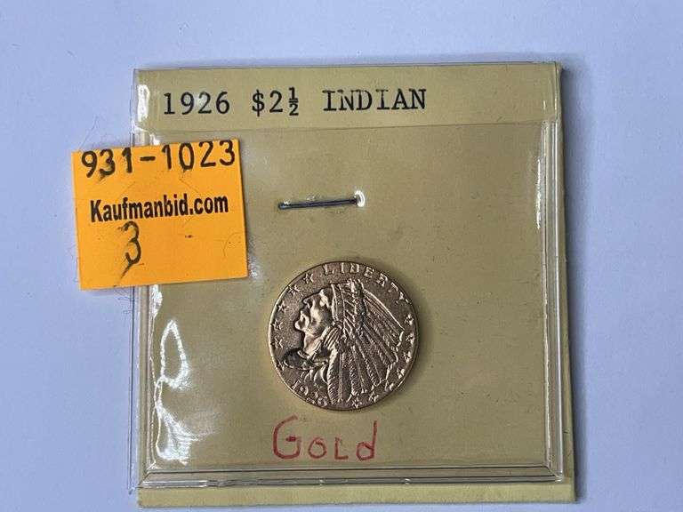 1926 $2.50 Indian Head Gold Piece