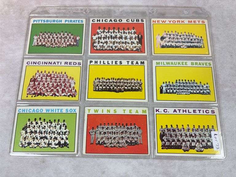 1964 Topps BB 9 Team Cardd Lot - EX to EXMT