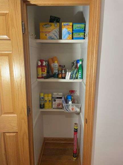 Large assortment of cleaning supplies - Swiffer dusters, spray, and more