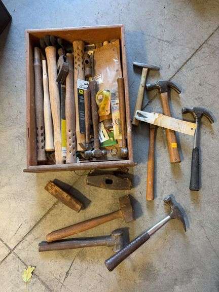 Drawer of miscellaneous hammers - see photos