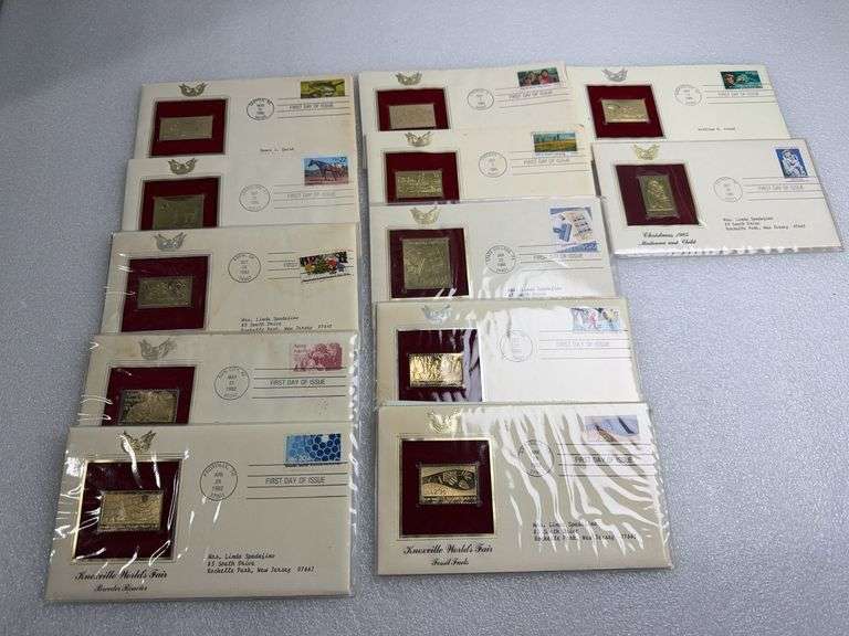 GOLD FOIL FIRST DAY COVER STAMPS