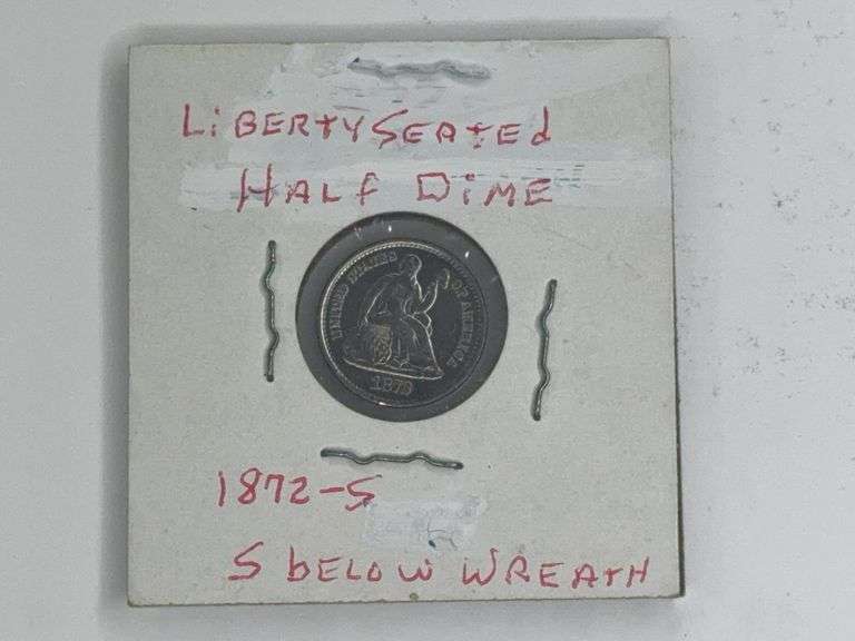 1872-O Liberty Seated Half Dime S Below Wreath