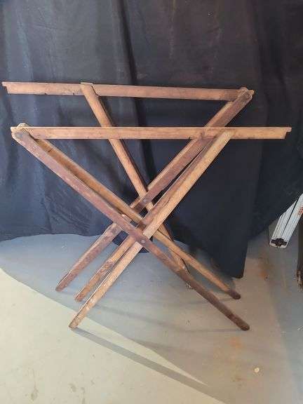 PRIMITIVE DRYING FOLD UP RACKS (2) - Kaufman Realty & Auctions