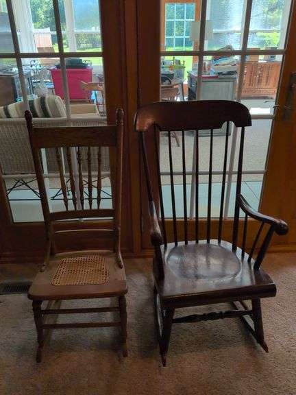 (2) wooden rocking chairs
