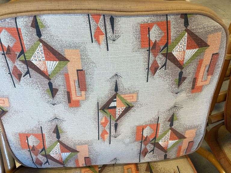 Vintage bamboo rattan 3 piece sectional couch