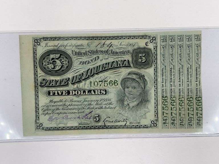 State of Louisiana 5.00 Dollar Bond