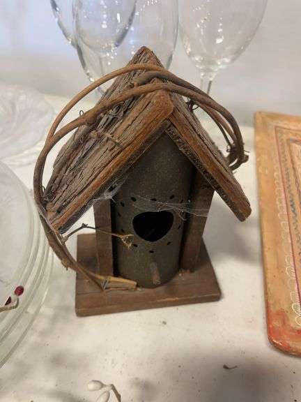 Glass plates, stem glassware, tin plates, and more