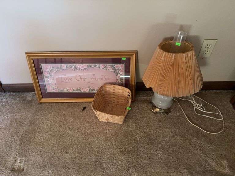 Lamp and Wall hanging and basket