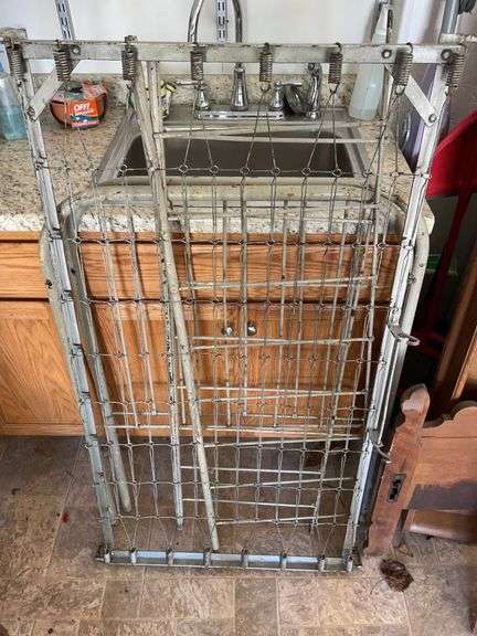 Baby crib, room divider missing inside & wooden shelf