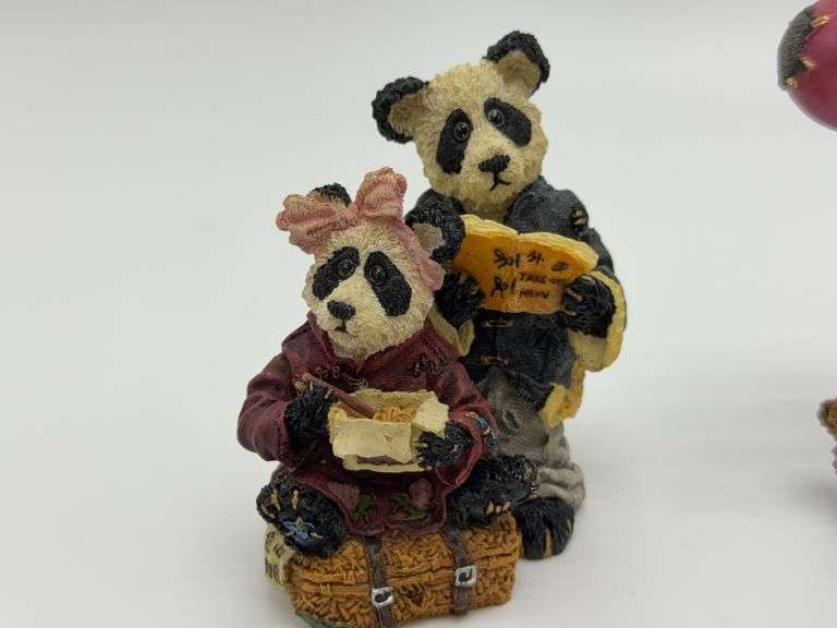 3 Bears From Boyds Bearstone Collection With Boxes