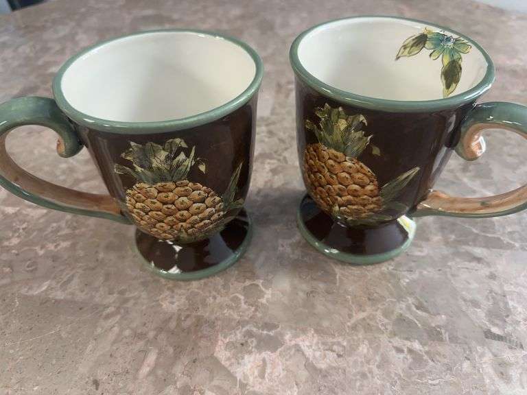 2 Ceramic Pineapple Mugs