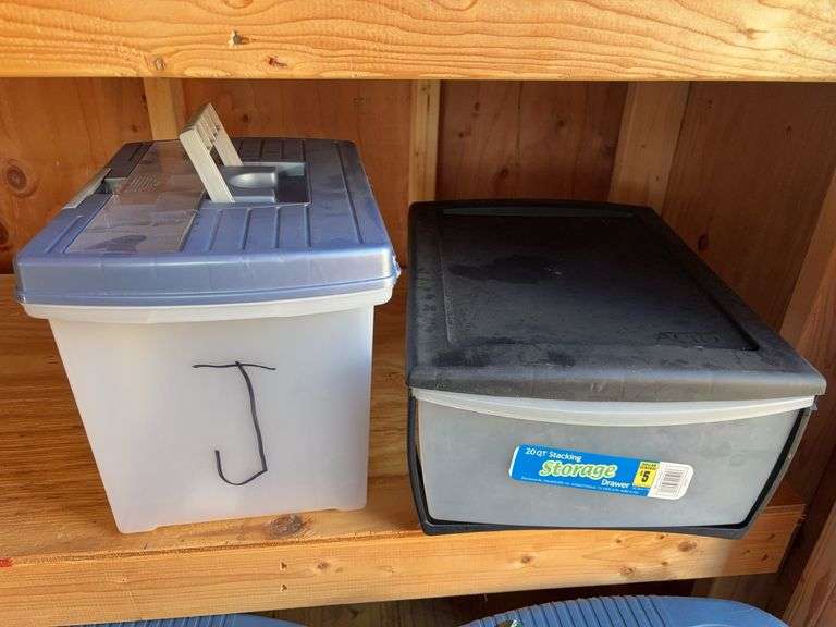 Igloo & Coleman coolers & (2) plastic storage totes