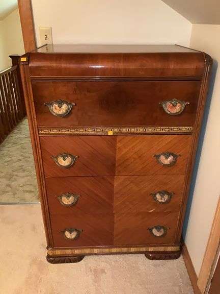 Vintage Waterfall Style 4 Drawer Chest of Drawers