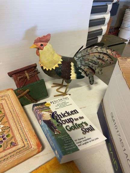 Glass plates, stem glassware, tin plates, and more