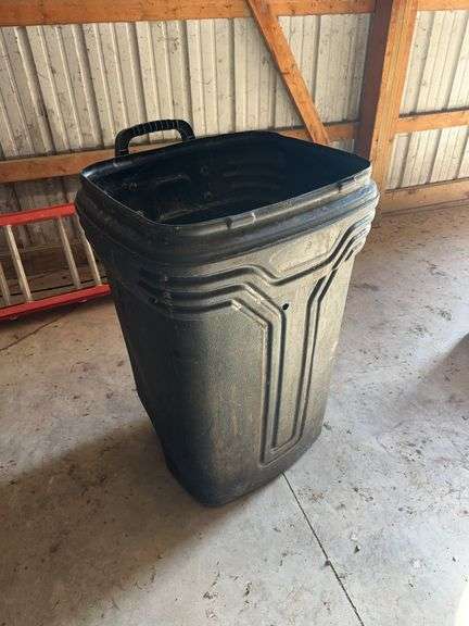 Black Plastic Trash Can