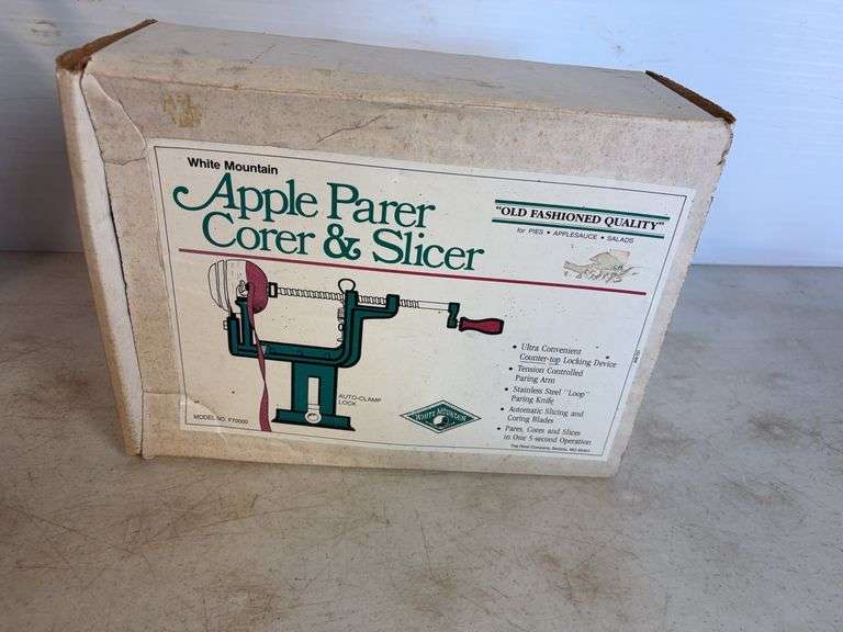 Basket with apple slicer, toaster, and deep fryer