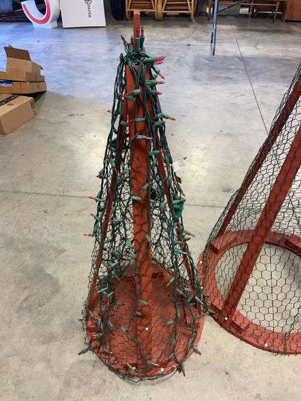 (3) wooden decorative outdoor Christmas trees