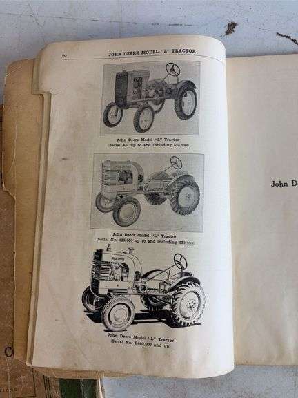 John Deere Tractor Company repair catalogs and Moline Tractor Works of Deere & Co repair catalog No.