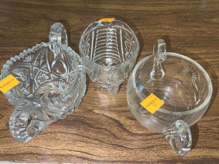 Assorted Glass Creamer and Sugar Bowls