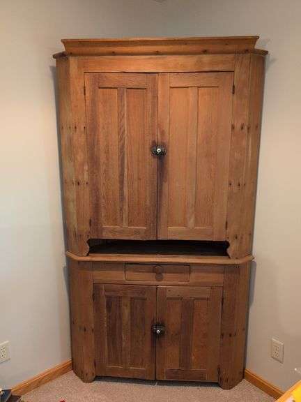 Wooden corner cabinet - contents not included