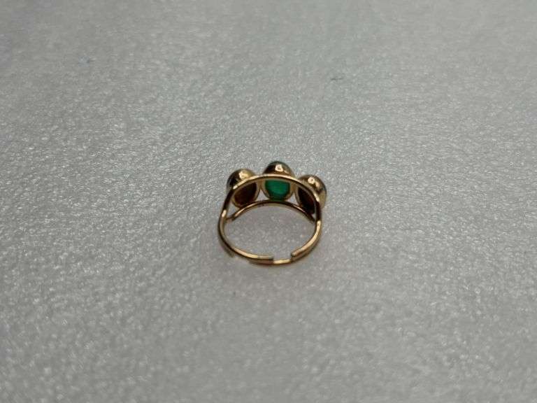 Sterling 3 Stone Ring with Adjustable Band
