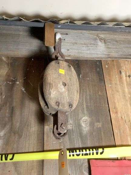 Metal - Wood Frame with metal roller rope block