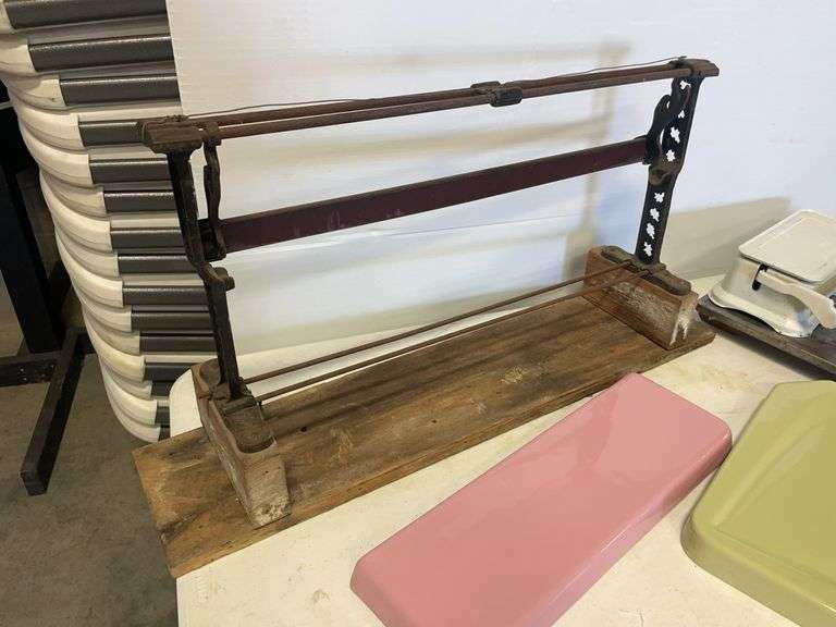 Antique items - scale, pitcher, and more