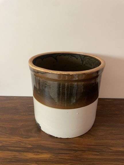 Vintage stoneware crock - marked #6 - 13" tall