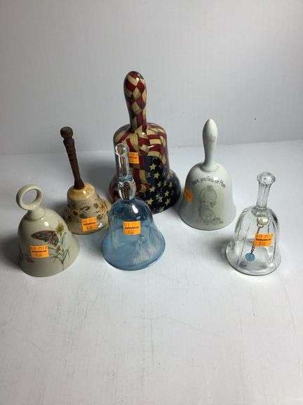 6 Hand Decorated Bells (Glass & China)